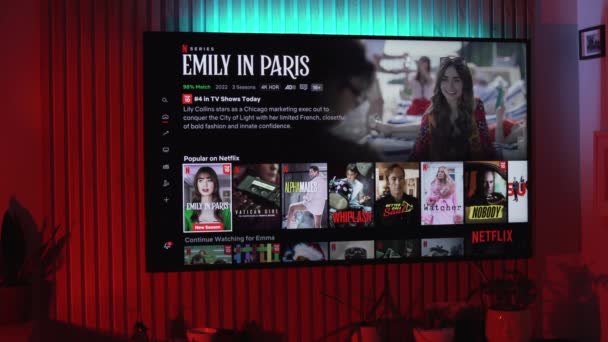 Sofya Bulgaristan 2023 Büyük Bir Sineması Kavramı Üzerine Netflix Yeni — Stok video