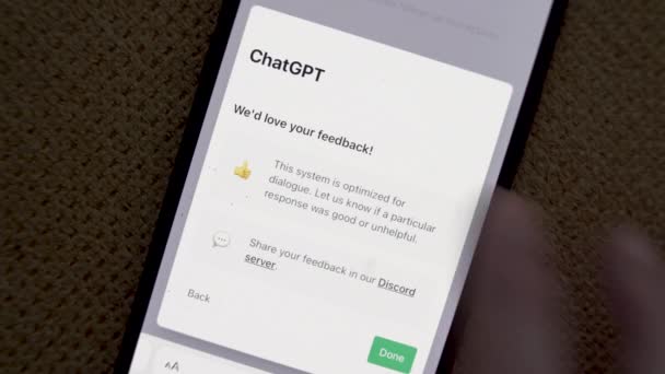 Chatbot Aangedreven Door Gpt Technologie Fungeert Als Een Virtuele Assistent — Stockvideo