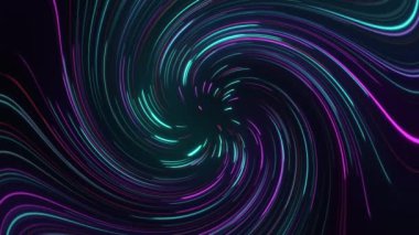 Neon mor ve mavi çizgiler kıvrılıp parlıyor. Yüksek kalite 4k görüntü