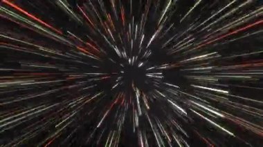Neon kırmızı ve beyaz anmd turuncu soyut çizgiler çok yüksek hızda. Yüksek kalite 4k görüntü