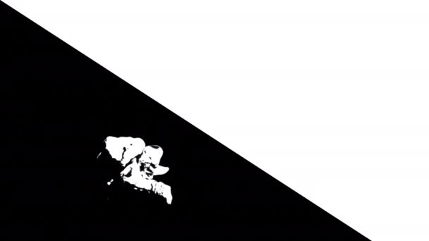 Черно Белая Анимация Брейк Дансера Выполняющего Трюки Копированием Пространства Текста — стоковое видео