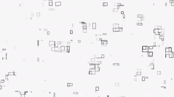 Малюнок Квадратних Фігур Тло Анімації Петля Чорно Біла Високоякісні Кадри — стокове відео