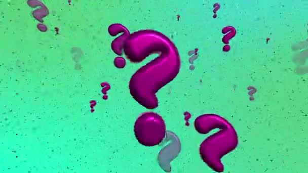 Сцена Глубоком Бирюзовом Фоне Яркие Пурпурные Воздушные Шары Украшенные Плавающими — стоковое видео