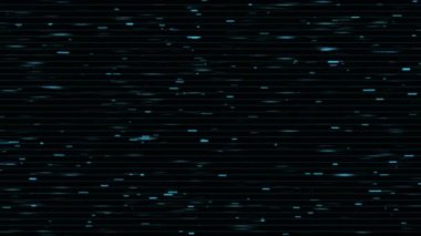 Siyah arkaplandaki elektrik mavisi noktalar sıvı akışına benzeyen büyüleyici bir desen oluşturuyor. Yazı tipi karanlıkta göze çarpar.