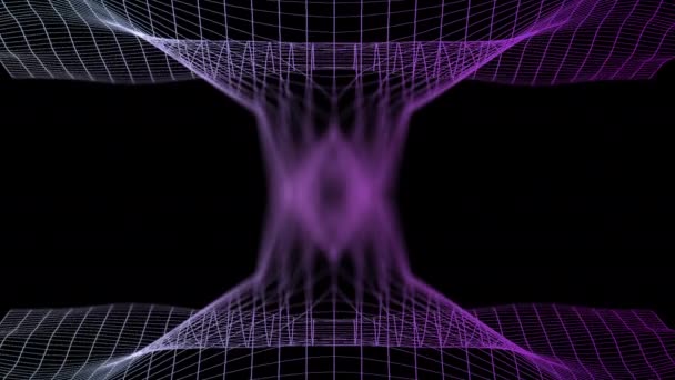 Электрическая Синяя Пурпурная Сетка Узором Напоминающим Человеческое Тело Созданная Помощью — стоковое видео