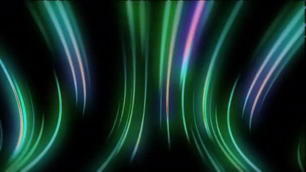 Зеленые Фиолетовые Неоновые Линии Поднимаются Исчезают Высококачественные Кадры — стоковое видео