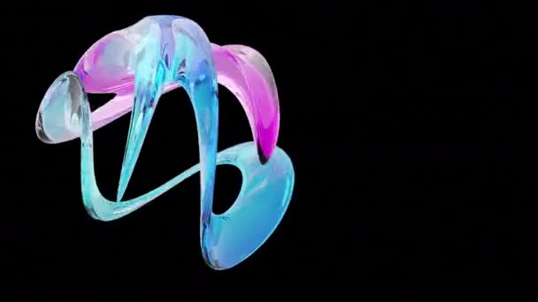 Formas Abstractas Agua Gradiente Animación Azul Púrpura Con Espacio Copia — Vídeo de stock