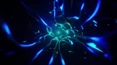 Gök Destanı: Hızlı Yürüyen Neon Tünelin 3B Döngü Canlandırması