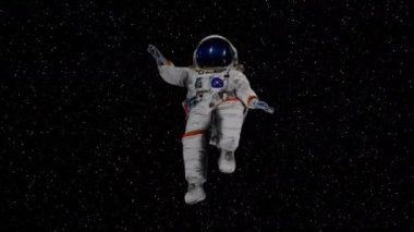 Astronot serbestçe evrene düşüyor. Yüksek kalite 4k görüntü