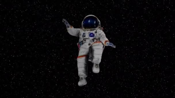 Astronot Bebas Jatuh Alam Semesta Rekaman Berkualitas Tinggi — Stok Video