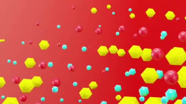 Abstracte Geometrische Achtergrond Met Veelkleurige Blokjes Lussen Animatie Hoge Kwaliteit — Stockvideo