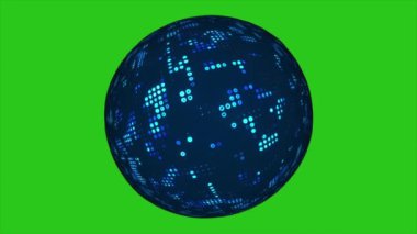 Siyah zemin üzerinde parlayan mavi ve mor pikselleri olan soyut dijital arkaplan. Yüksek kalite fotoğraf