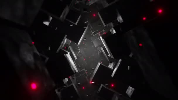 Ponořte Srdce Digitální Říše Tímto Fascinujícím Sci Smyčkovým Tunelem Neonové — Stock video
