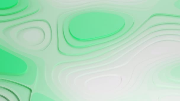 Яскравий Зелений Білий Абстрактний Фон Рідкоподібними Колами Лініями Візерунок Нагадує — стокове відео