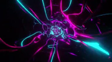 Gök Destanı: Hızlı Yürüyen Neon Tünelin 3B Döngü Canlandırması