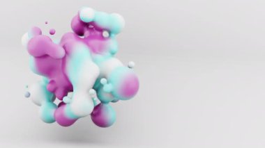 3D canlı mor ve mavi meta-meta-allar zarifçe dönüyor, ruhani bir atmosferde asılı duruyor. Yüzeyleri sıvı gibi bir akışkanlıkla dalgalanıyor, organik bir hareket hissi uyandırıyor. Onlar gibi.