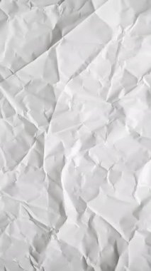 Dikey buruşmuş beyaz kağıt çarşaf. Yüksek kalite 4k görüntü