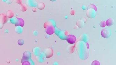 Pastel renkler meta toplar 3 boyutlu kabarcıklar, dikişsiz döngü. Yüksek kalite 4k görüntü