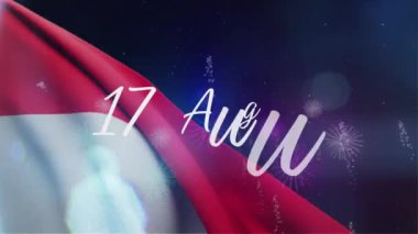 Endonezya bayrağı, gece gökyüzünü aydınlatan ve Endonezya 'nın birlik ve kutlamalarını sembolize eden canlı havai fişeklerin arka planına gururla karşı koymaktadır. Ulusal gururumuzu göstermek için mükemmel.