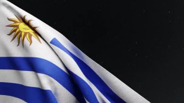 Uruguay bayrağı, gece gökyüzünün arka planında gururla dalgalanıyor. Karanlıkta bile ulusların birlik ve dayanıklılığını simgeliyor. Ulusal gurur duygusunu iletmek için mükemmel.