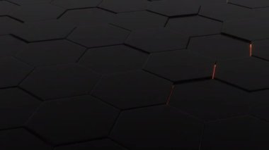 Soyut Hexagon arkaplan bal peteği geometrik yüzey Neon renkleri döngü minimum altıgen ızgara animasyon şekilleri. Kusursuz döngü. Yüksek kalite 4k görüntü
