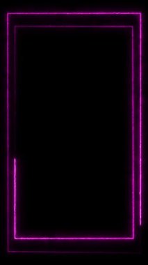 Mor neon çerçeve parlayan tepecikleri dikey olarak kaplar. Yüksek kalite 4k görüntü