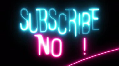 abone şimdi mavi ve pembe neon işareti animasyonunu üstüste koy. Yüksek kalite 4k görüntü