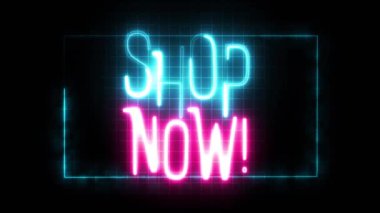 Mağaza şimdi moda metin animasyonları mavi ve pembeyi kaplıyor. Yüksek kalite 4k görüntü