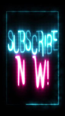 dikey abonelik şimdi neon mavi ve pembe işaret metni animasyonu örtüyor. Yüksek kalite 4k görüntü