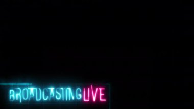 canlı yayın neon metin alt üçüncü animasyon. Yayın Haberleri, TV Stream. Yüksek kalite 4k görüntü