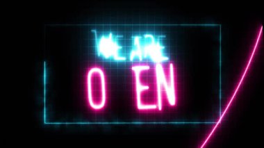 Biz açık neon tabelalar ve animasyon dükkanları geçmişiyiz. Yüksek kalite 4k görüntü