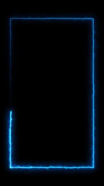 dikey neon çerçeve, parlayan reaktantal renksiz döngüyü kaplar. Yüksek kalite 4k görüntü