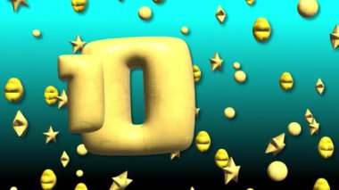 Bin numara 1000 baloncuk, üç boyutlu animasyon arkaplanı ve deniz mavisi arkaplanı. Yüksek kalite 4k görüntü