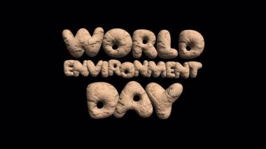 Dünya Çevre Günü 3D metin örtüsü izole edildi. Yüksek kalite 4k görüntü