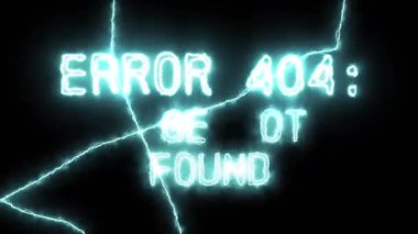 Hata 404 sayfası elektrik arkaplanı ile yazılmış metin bulunamadı. Yüksek kalite 4k görüntü