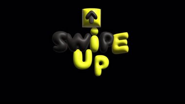 3d şişirilmiş metni yukarı kaydırın ve alfa kanalı ile izole edilmiş oku çıkarın. Yüksek kalite 4k görüntü