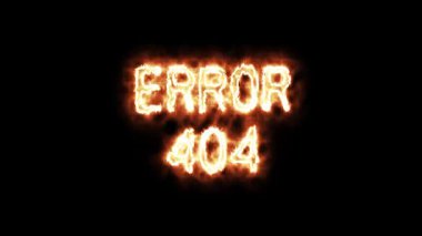 Dramatik bir Hata 404 yangın metni yanan animasyonla örtüşüyor. Yoğun video efektleri, oyun akışı ve ateşli dokunuşlu web sitesi hata sayfaları için mükemmel.