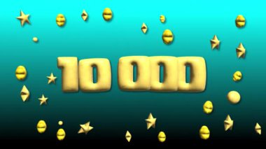  10 bin numara 10 bin 3d animasyon arka planı. Yüksek kalite 4k görüntü