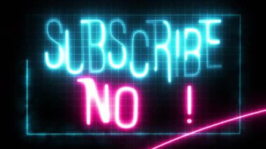 Neon aboneliği şimdi metin kaplama işaret animasyonu. Yüksek kalite 4k görüntü