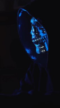 Düşük ışıklandırmalı sitelerdeki hackerlar, online kaçakçılığı, dijital mal ticaretini ve karaborsa alışverişini sembolize ederek, karanlık internet üzerinden izlenemez online mağazaları ziyaret ediyorlar..