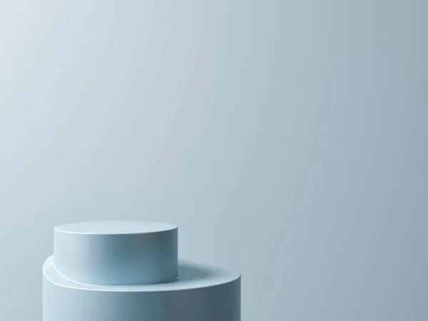 製品プレゼンテーション 青の背景幾何学組成 3Dレンダリング 3Dイラストのためのプレミアムスペースの表彰台 — ストック写真