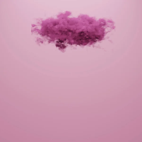 Minimalism concept of pink cloud on pink background, 3d illustration