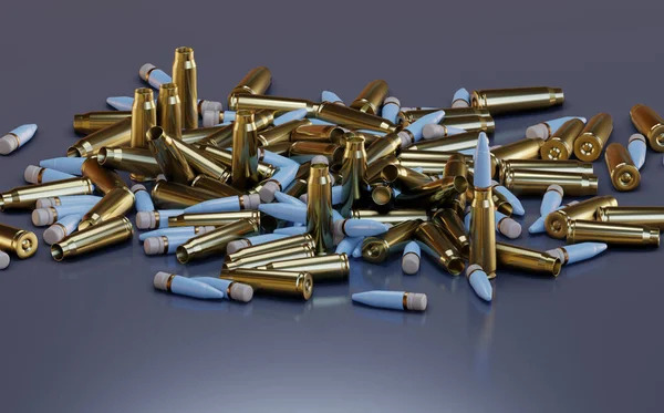 Rendering Realistic Mock Bullets Rifle Bullets Close Cartridges Rifle Carbine — Stock Photo, Image