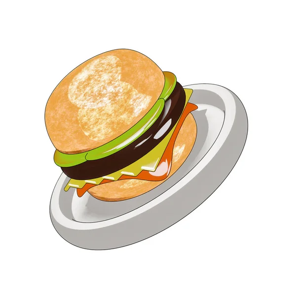 Cartoon Illustration Von Lebensmitteln Isoliert Auf Weißem Hintergrund — Stockfoto