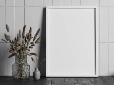 Vazo dekorasyonlu, İskandinav tarzı minimalist poster.