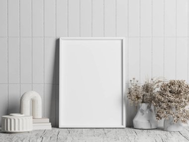 Vazo dekorasyonlu, İskandinav tarzı minimalist poster.