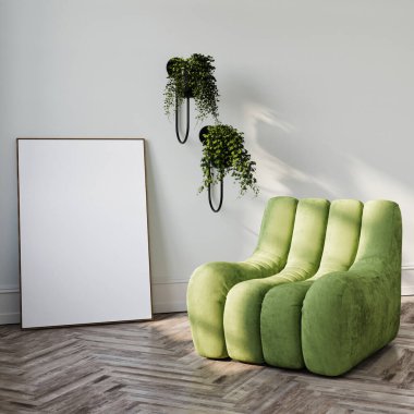 En düşük iç tasarım için çerçeve modellemesi, 3d illüstrasyon