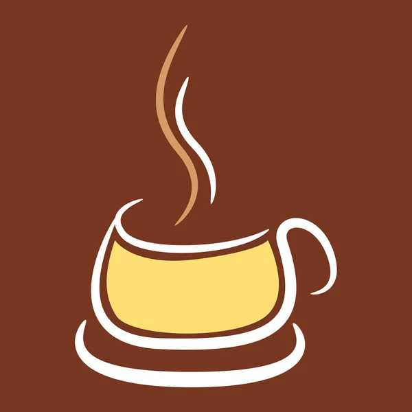 Kaffeetasse Braun Auf Weißem Hintergrund Illustration — Stockvektor