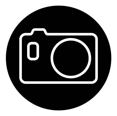 vektör simgesi nokta siyah zemin üzerine fotoğraf makinesinin
