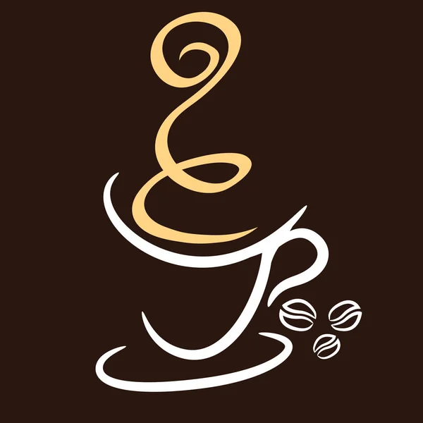 Kaffeetasse Schwarz Auf Weißem Hintergrund Illustration — Stockvektor